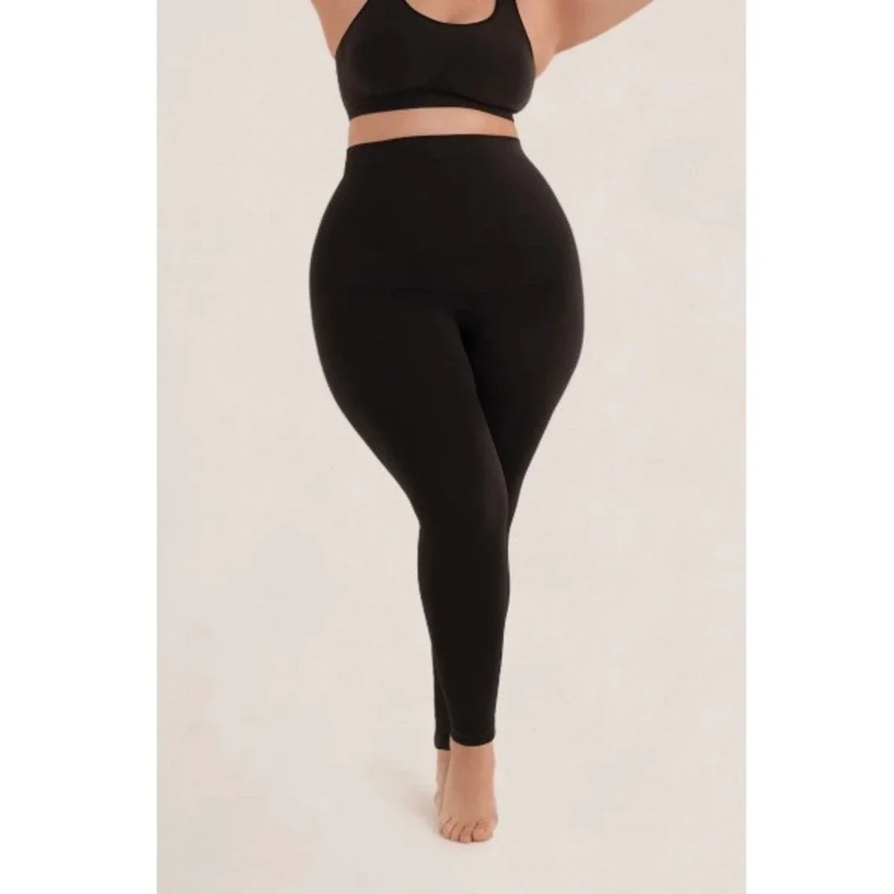 Shapermint Essentials Women's Black High-Waisted Shaping Leggings Size L NWT